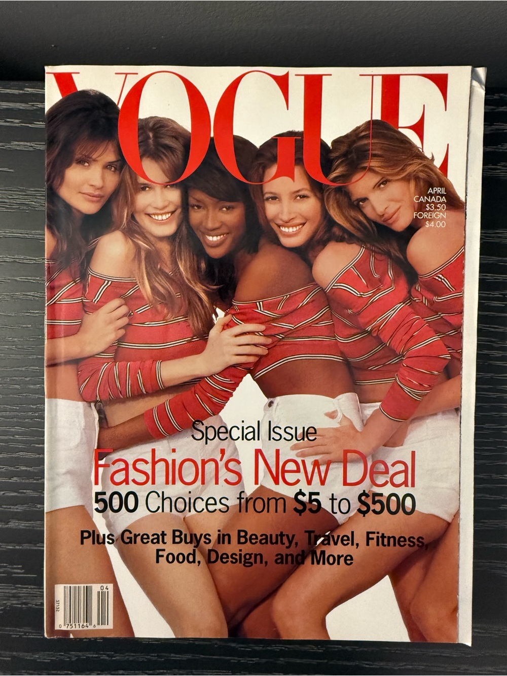 Vogue Magazine April 1993: Cover - Naomi, Christy Turlington